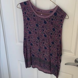 AE Cutoff Flowered Tank
